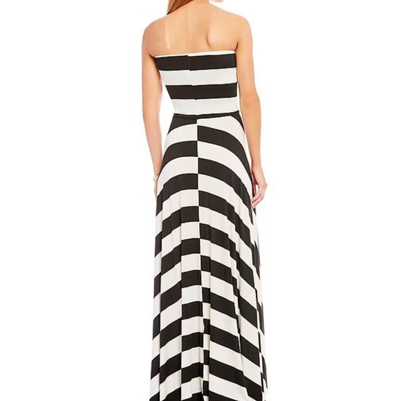 ELAN Striped Convertible Strapless Maxi Dress Black White Size Small - Picture 10 of 10
